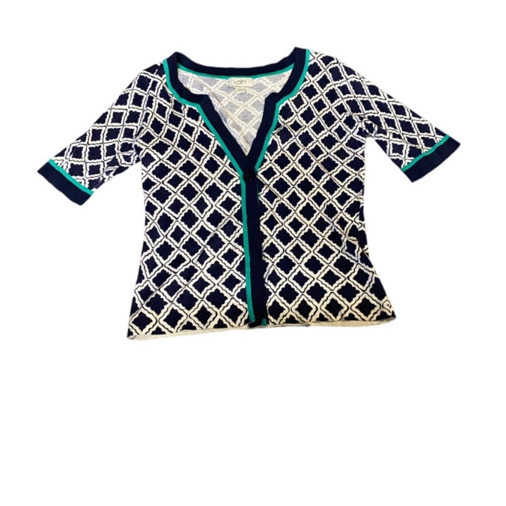 Ann Taylor Loft Blue Quarter Sleeve Sweater